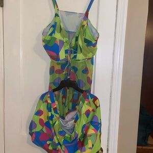 SHEIN Multicolor Abstract Swim Set